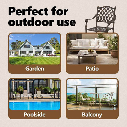 Garden Chair 2 pcs Bronze 56 x 55 x 92.5cm Aluminium