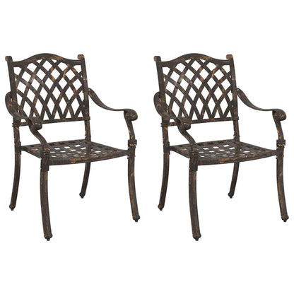 Garden Chair 2 pcs Bronze 56 x 55 x 92.5cm Aluminium