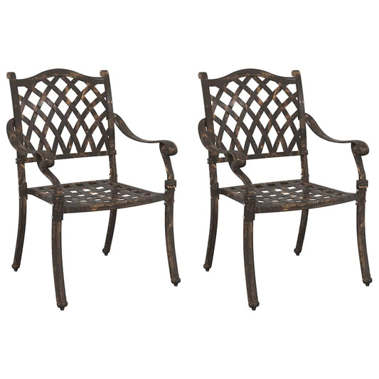 Garden Chair 2 pcs Bronze 56 x 55 x 92.5cm Aluminium