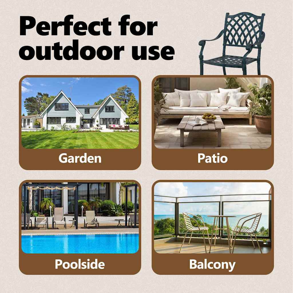 Garden Chair 2 pcs Bronze 55 x 55 x 92.5cm Aluminium