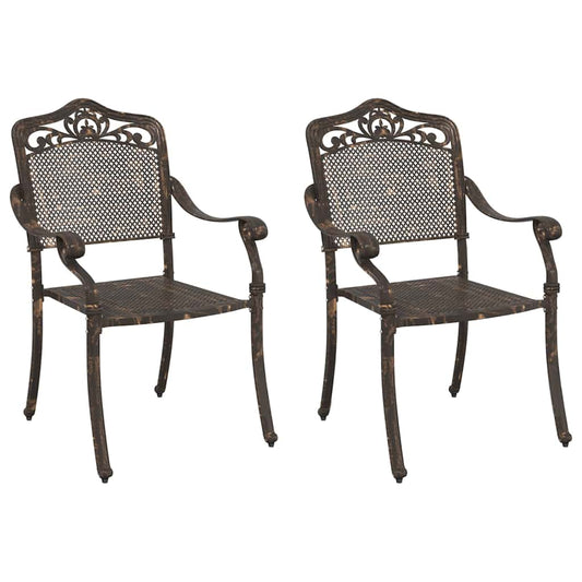 Garden Chair 2 pcs Bronze 55 x 55 x 92.5cm Aluminium
