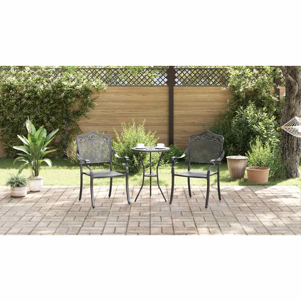 Garden Chair 2 pcs Black 55 x 55 x 92.5cm Aluminium