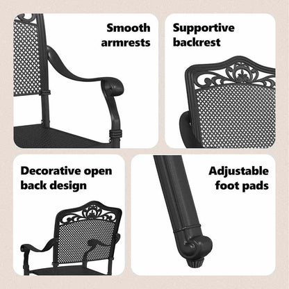 Garden Chair 2 pcs Black 55 x 55 x 92.5cm Aluminium