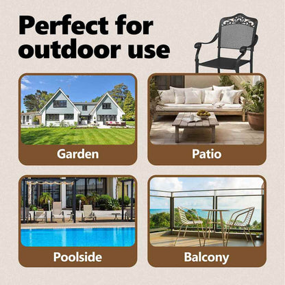 Garden Chair 2 pcs Black 55 x 55 x 92.5cm Aluminium