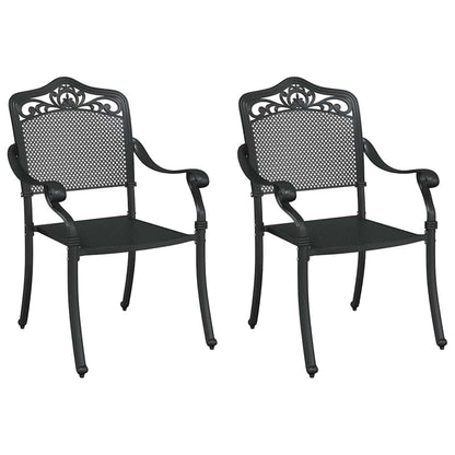 Garden Chair 2 pcs Black 55 x 55 x 92.5cm Aluminium