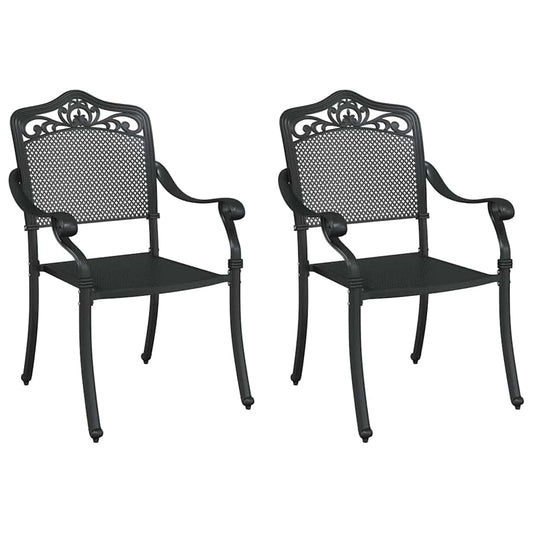 Garden Chair 2 pcs Black 55 x 55 x 92.5cm Aluminium