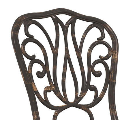Garden Bistro Set 3 pcs Bronze Aluminium