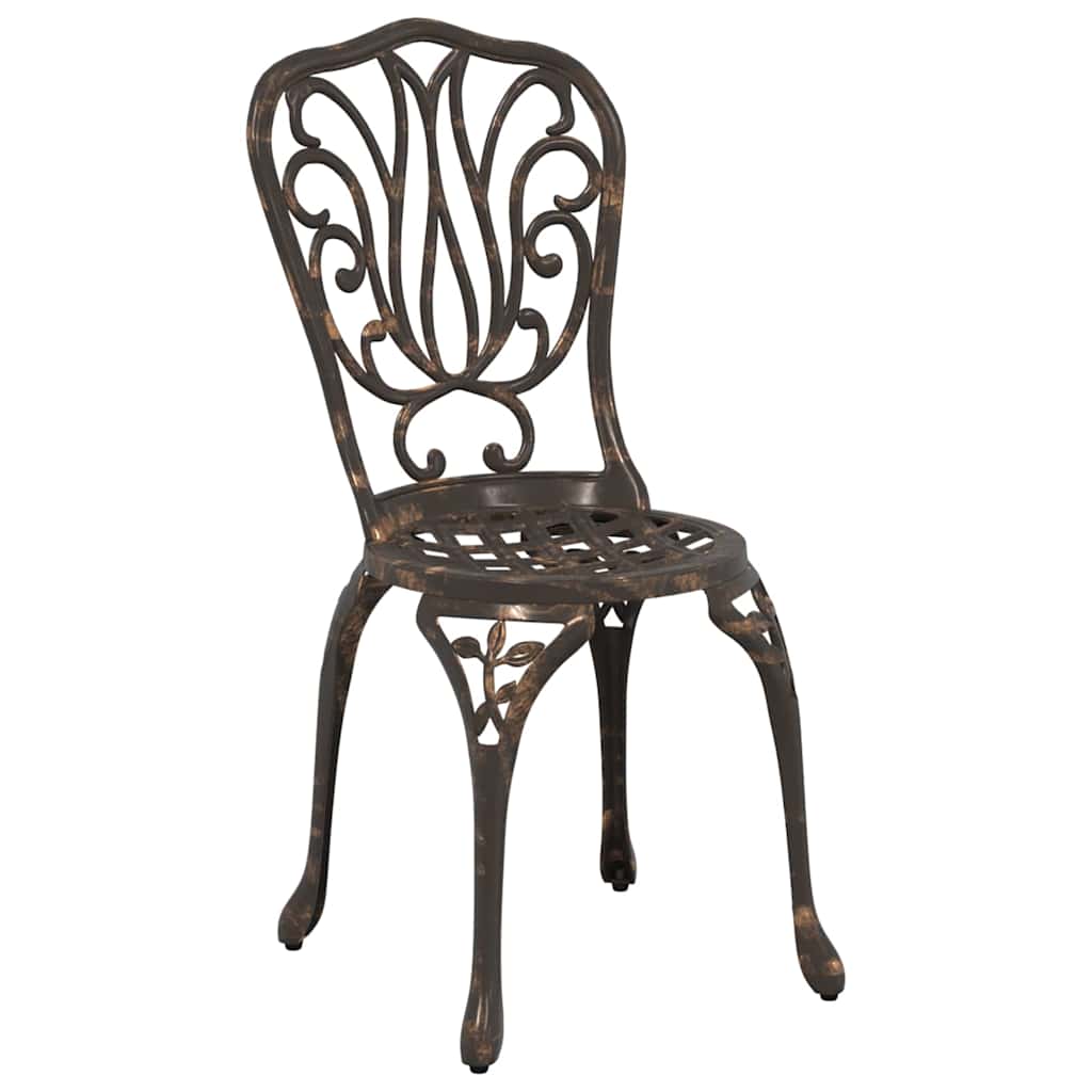 Garden Bistro Set 3 pcs Bronze Aluminium
