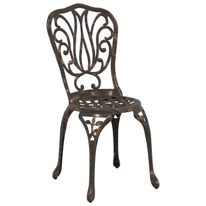 Garden Bistro Set 3 pcs Bronze Aluminium