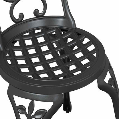 Garden Bistro Set 3 pcs Black Aluminium