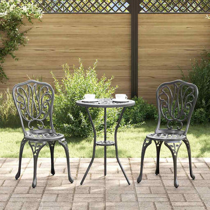 Garden Bistro Set 3 pcs Black Aluminium
