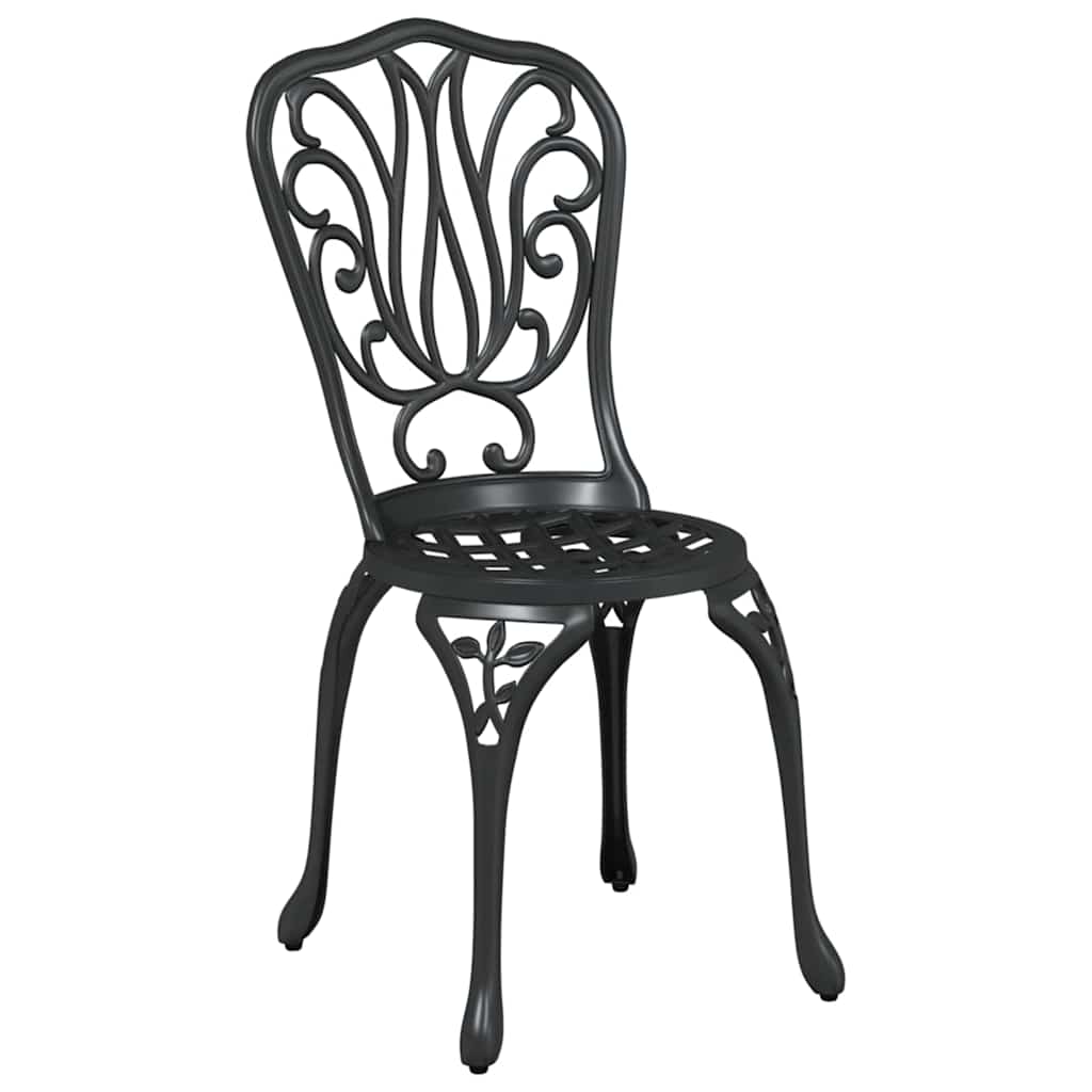 Garden Bistro Set 3 pcs Black Aluminium