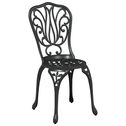 Garden Bistro Set 3 pcs Black Aluminium