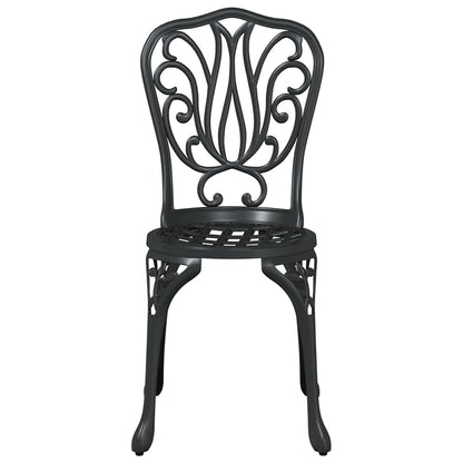 Garden Bistro Set 3 pcs Black Aluminium