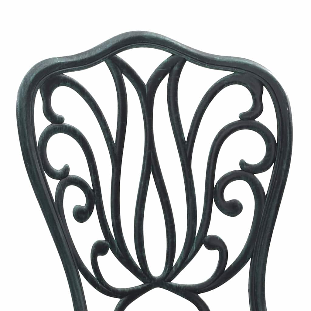 Garden Bistro Set 3 pcs Green Aluminium