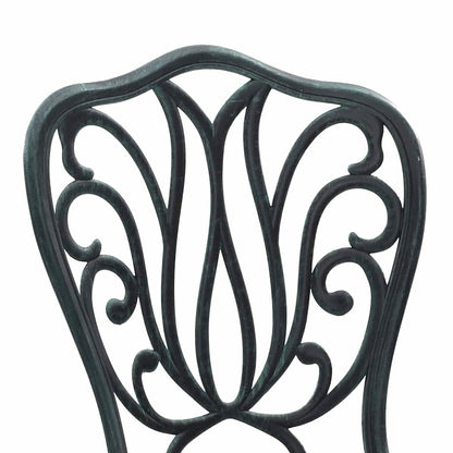 Garden Bistro Set 3 pcs Green Aluminium