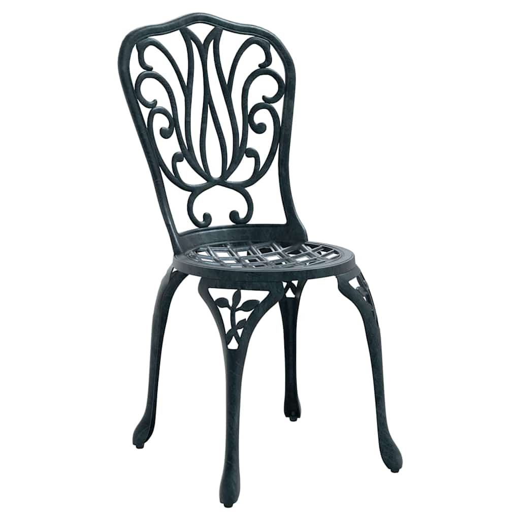 Garden Bistro Set 3 pcs Green Aluminium