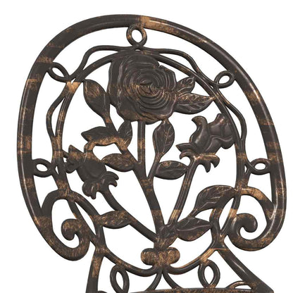 Garden Bistro Set 3 pcs Bronze Aluminium