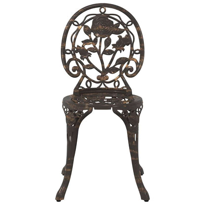 Garden Bistro Set 3 pcs Bronze Aluminium