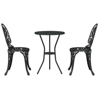 Garden Bistro Set 3 pcs Black Aluminium
