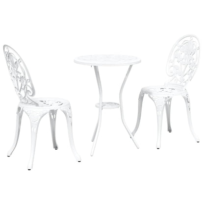 Garden Bistro Set 3 pcs White Aluminium