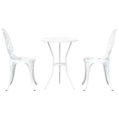 Garden Bistro Set 3 pcs White Aluminium