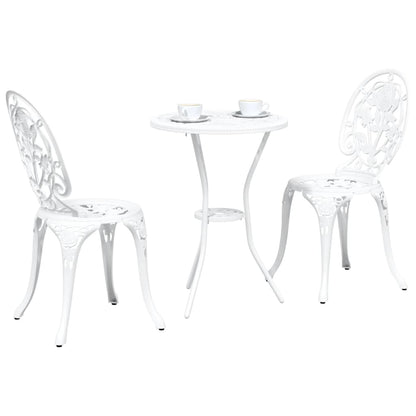 Garden Bistro Set 3 pcs White Aluminium