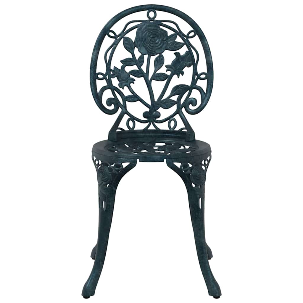 Garden Bistro Set 3 pcs Green Aluminium