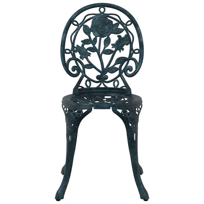 Garden Bistro Set 3 pcs Green Aluminium