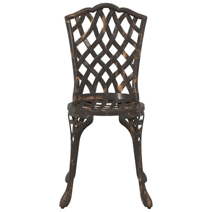 Garden Bistro Set 3 pcs Bronze Aluminium