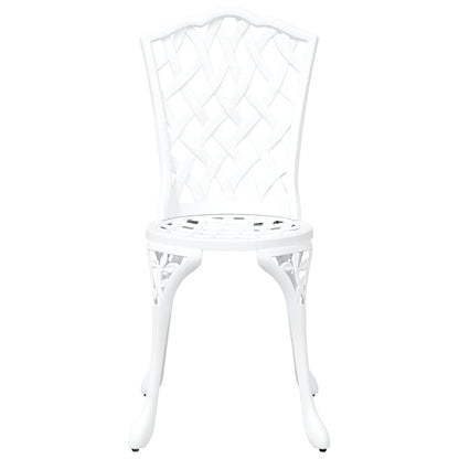 Garden Bistro Set 3 pcs White Aluminium