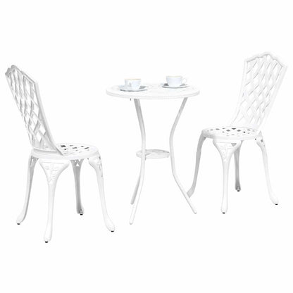 Garden Bistro Set 3 pcs White Aluminium