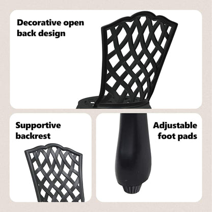 Garden Chair 2 pcs Black 39 x 40 x 87cm Aluminium