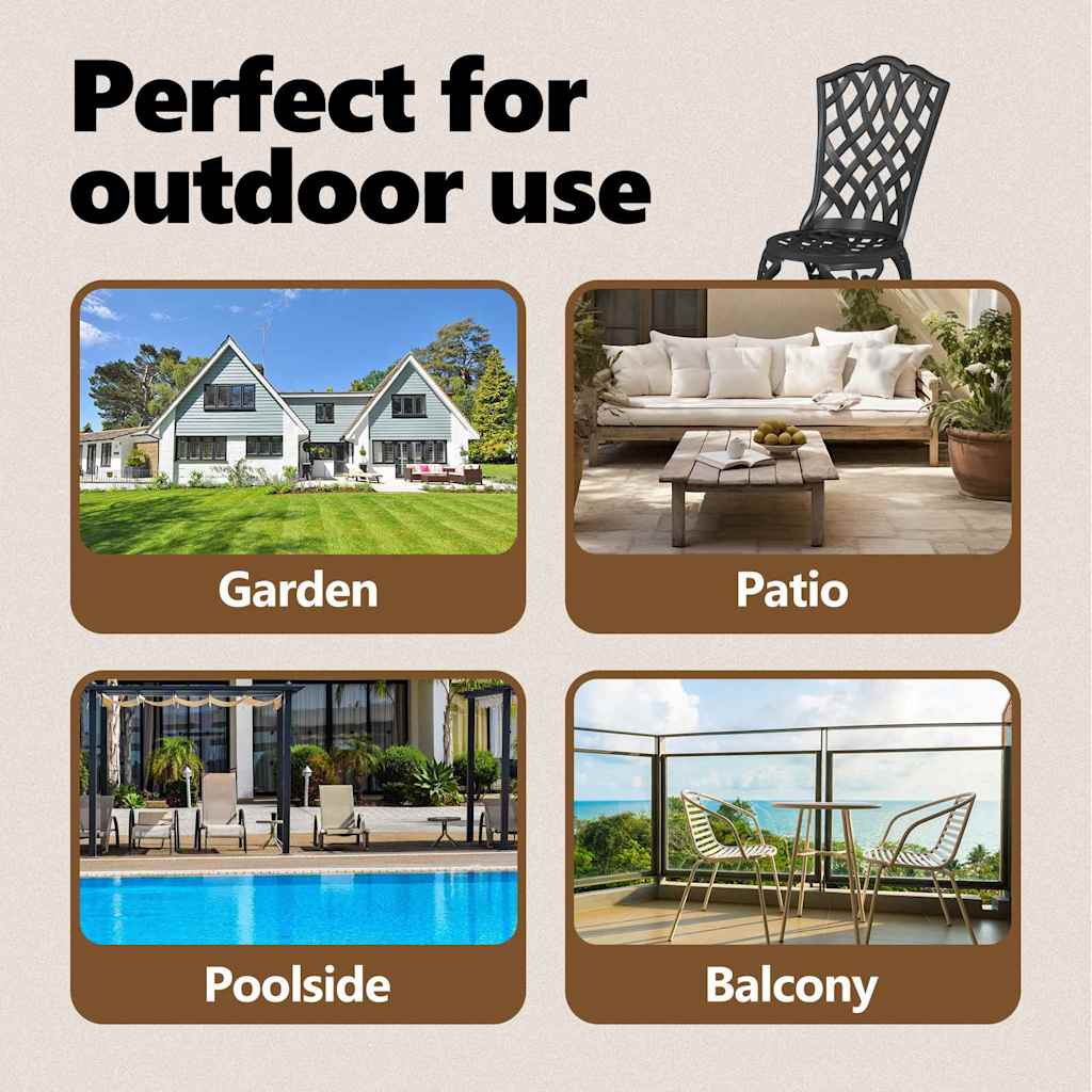 Garden Chair 2 pcs Black 39 x 40 x 87cm Aluminium