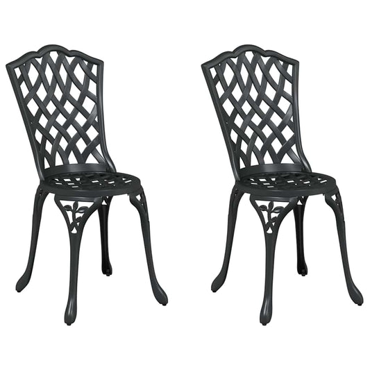 Garden Chair 2 pcs Black 39 x 40 x 87cm Aluminium