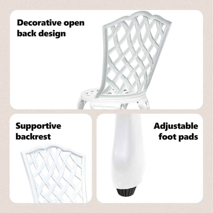 Garden Chair 2 pcs White 39 x 40 x 87cm Aluminium