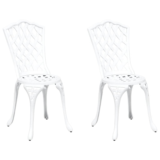 Garden Chair 2 pcs White 39 x 40 x 87cm Aluminium