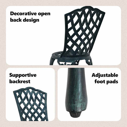 Garden Chair 2 pcs Green 39 x 40 x 87cm Aluminium