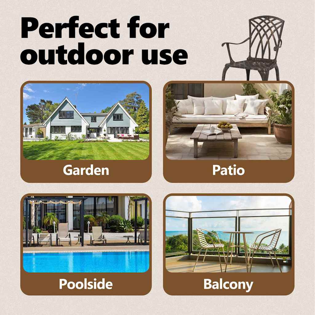 Garden Chair 2 pcs Bronze 53 x 51 x 88.5cm Aluminium