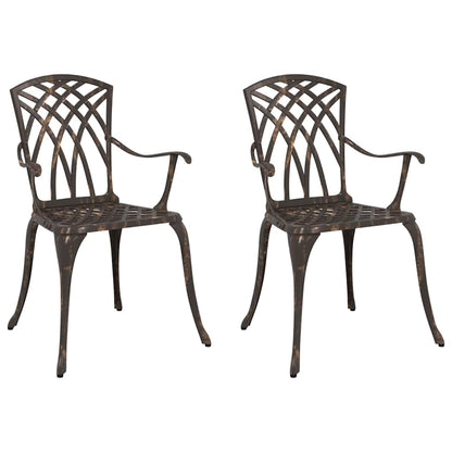 Garden Chair 2 pcs Bronze 53 x 51 x 88.5cm Aluminium