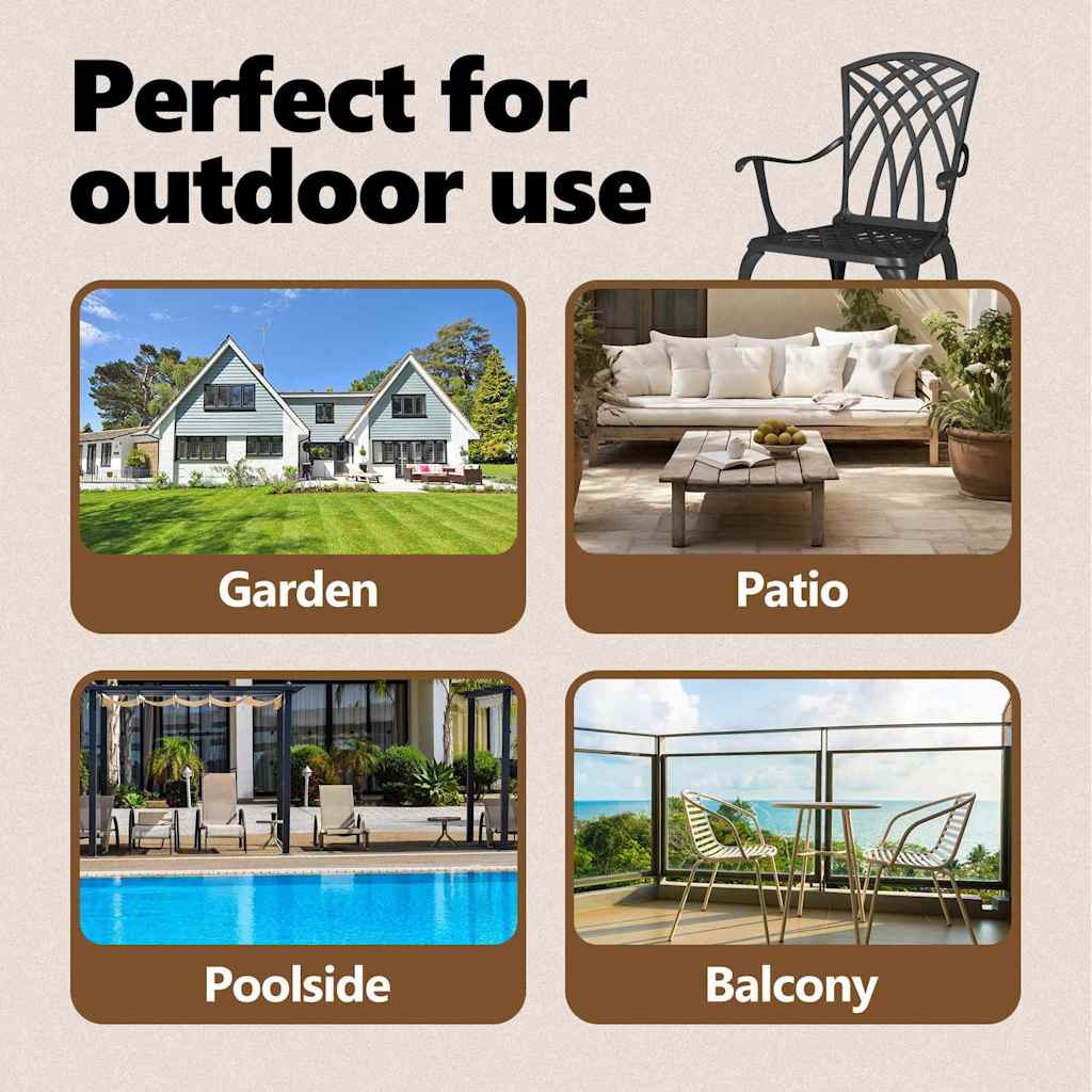 Garden Chair 2 pcs Black 53 x 51 x 88.5cm Aluminium