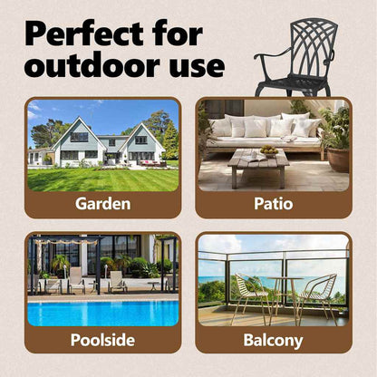 Garden Chair 2 pcs Black 53 x 51 x 88.5cm Aluminium