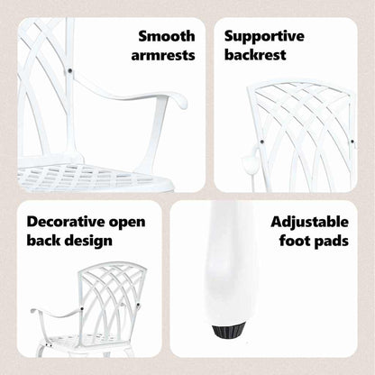 Garden Chair 2 pcs White 53 x 51 x 88.5cm Aluminium