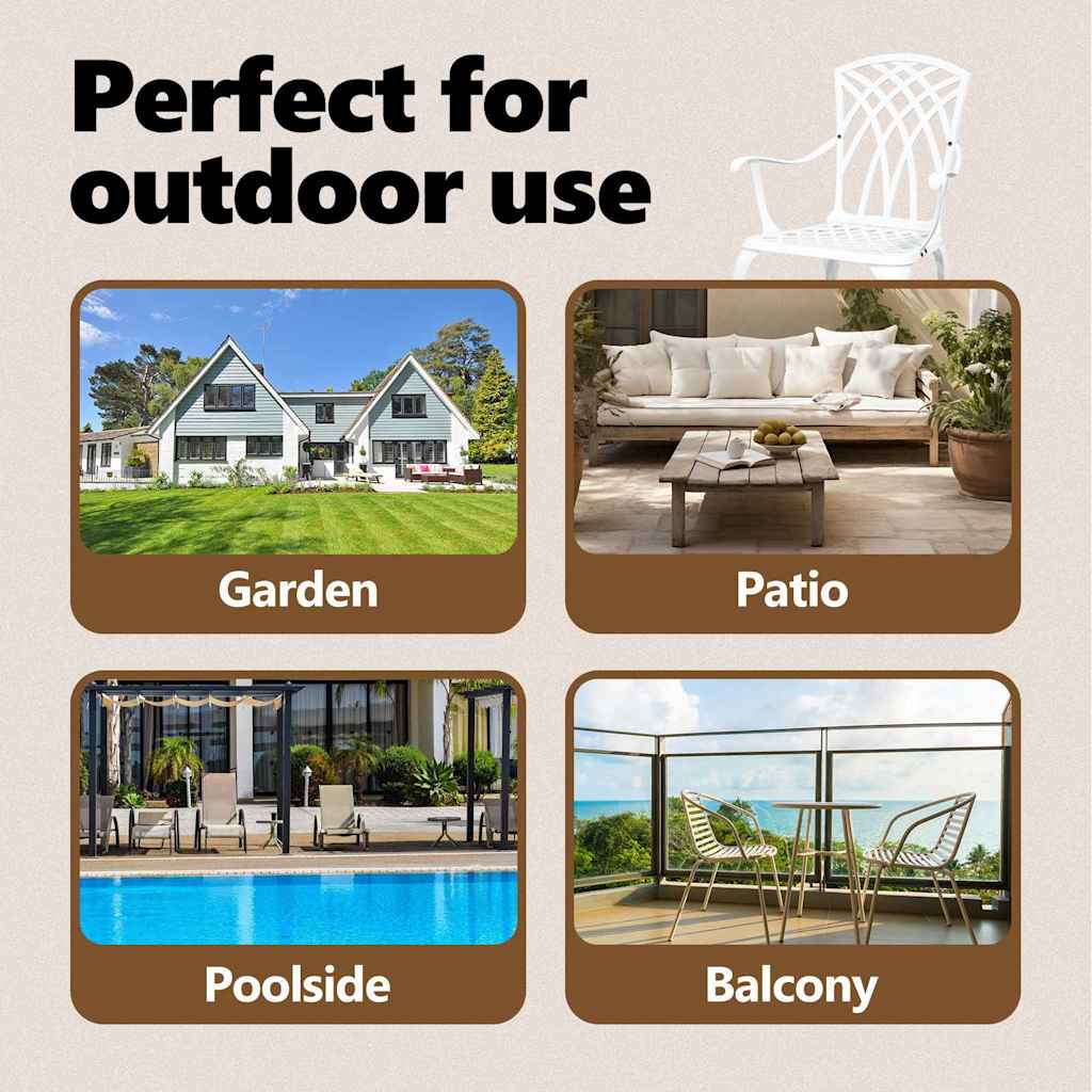 Garden Chair 2 pcs White 53 x 51 x 88.5cm Aluminium