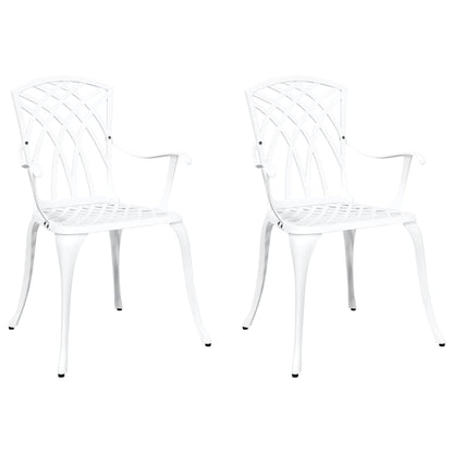 Garden Chair 2 pcs White 53 x 51 x 88.5cm Aluminium