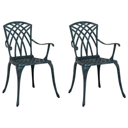 Garden Chair 2 pcs Green 53 x 51 x 88.5cm Aluminium