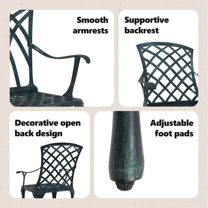 Garden Chair 4 pcs Green 61 x 60.5 x 93cm Aluminium