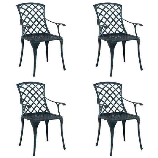Garden Chair 4 pcs Green 61 x 60.5 x 93cm Aluminium