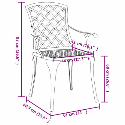 Garden Chair 4 pcs Green 61 x 60.5 x 93cm Aluminium