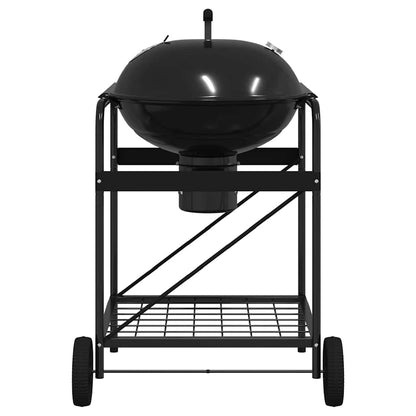 Outdoor Grill with Wheel Black 91 x 71 x 107 cm Metal
